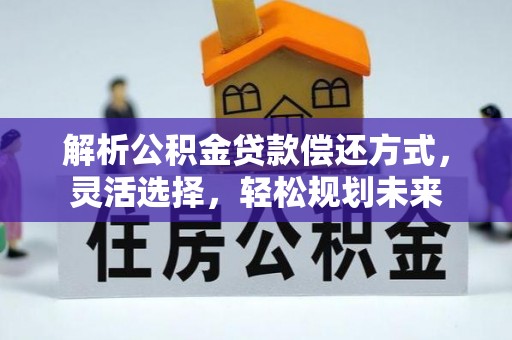 赣县解析公积金贷款偿还方式，灵活选择，轻松规划未来